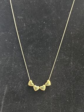 VceTd 1pc Elegant & Delicate Heart-Shaped Stainless Steel With 18k Gold Plating